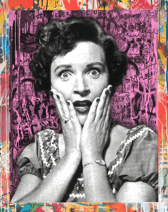 ミスター・ブレインウォッシュ[Golden Girl] 2022 ed.1/1Unique “Silkscreen and Mixed Media on Paper” 50.8×40.6cm