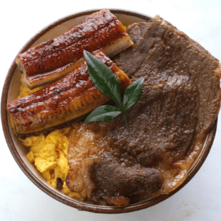 大隅産うなぎ＆黒毛和牛ロース丼