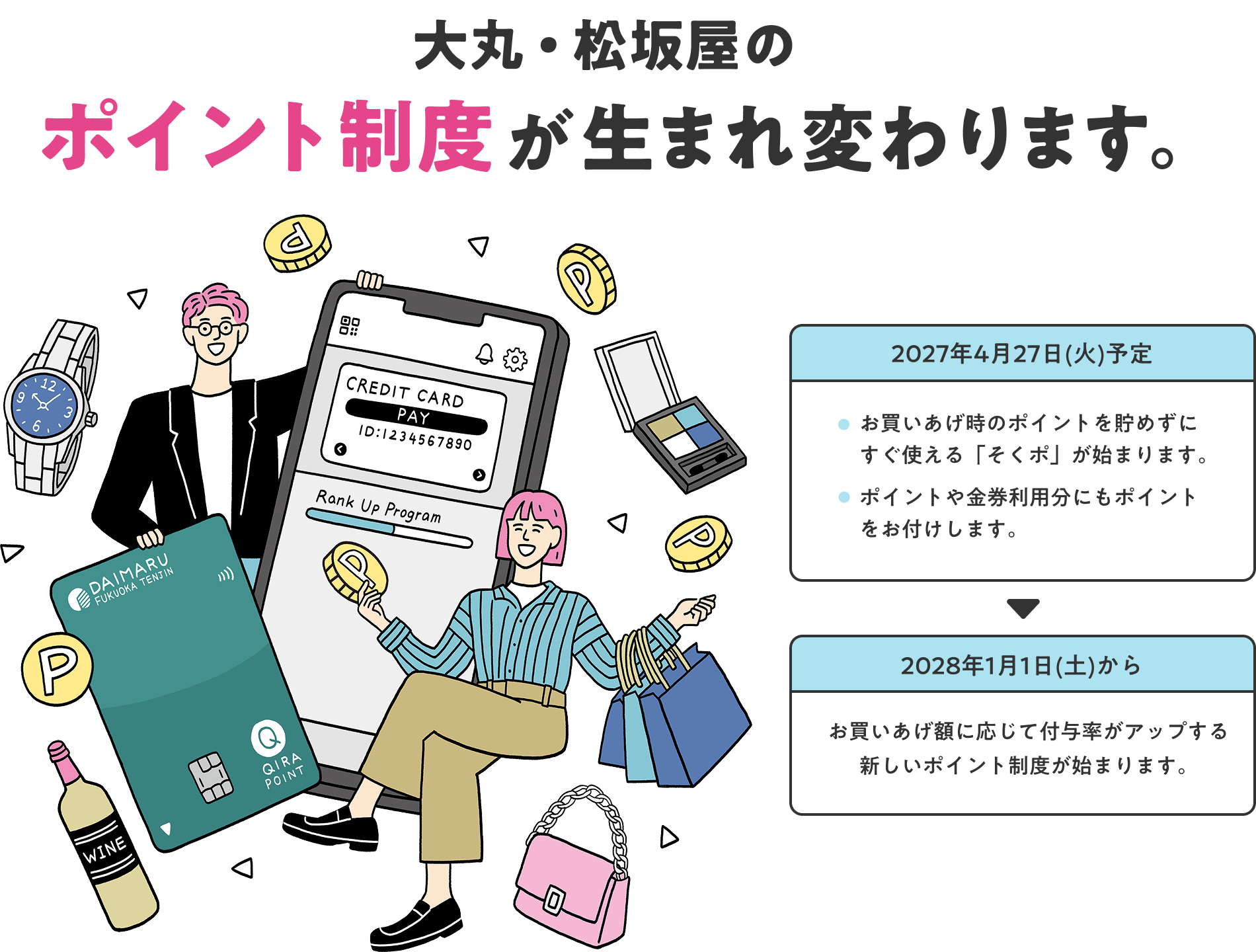 大丸・松坂屋のポイント制度が生まれ変わります。