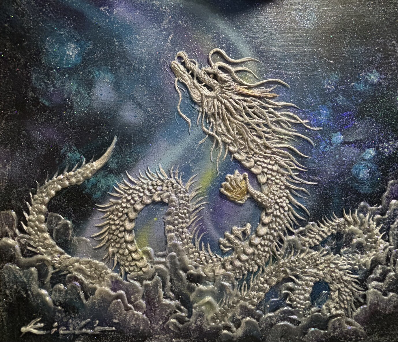 美術 雛段市松飾　玉龍作 星野喜蝶 龍書画展「龍、青を翔ける」 | イベントインフォメーション