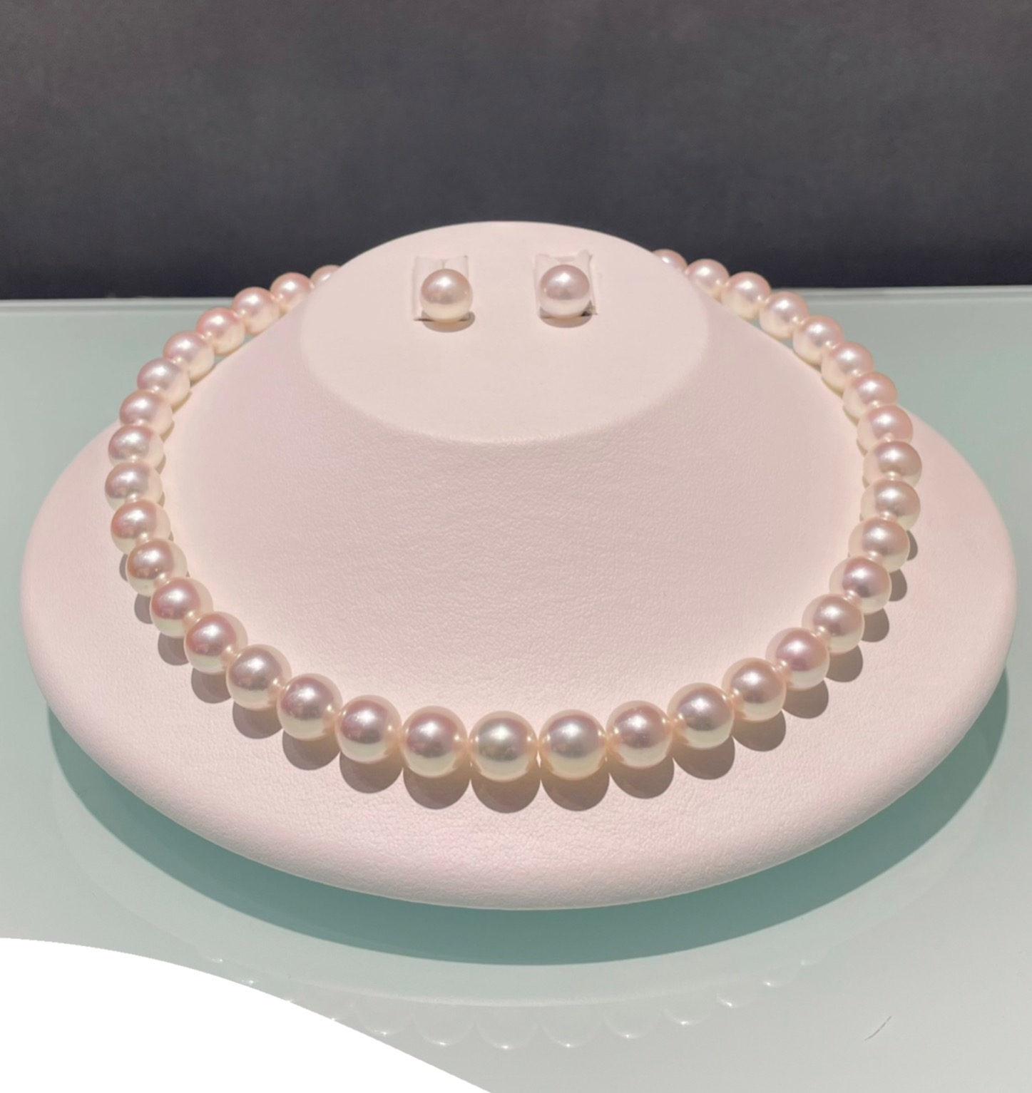 アコヤの大珠、ネックレスとイヤリングのご案内🐚