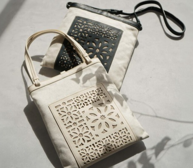 リネンで仕立てた「カットワーク」バッグのご紹介