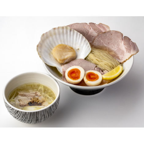 ③ラーメン　麺鍾馗　50周年スペシャル 昆布〆ホタテ北海道三大昆布水つけ麺