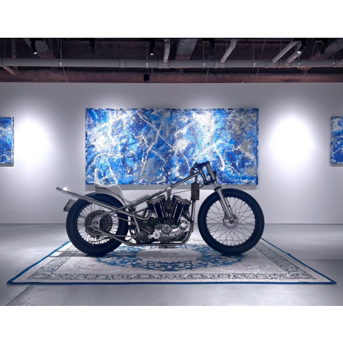 【書道家・山口芳水×鉄の塊=ハーレーダビッドソン】新進気鋭のバイクアートが大丸福岡天神店に初出展します。