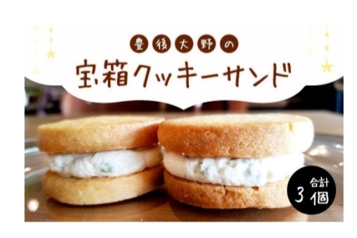 〈ｃａｆｅ月の舎〉豊後大野の宝箱クッキーサンド