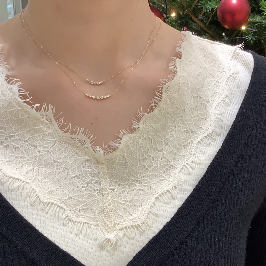 【agete】 Christmas gift⁎⁺˳〜横並びネックレス〜