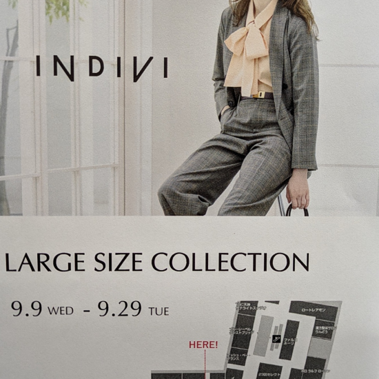 ◆INDIVI◆ ラージサイズコレクション POPUP　第2弾‼️